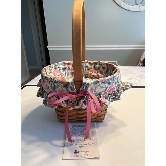 Vintage Longaberger 1993 Mothers Day Basket Floral Liner - Picture 1 of 10